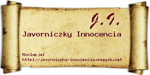 Javorniczky Innocencia névjegykártya
